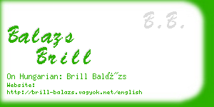 balazs brill business card